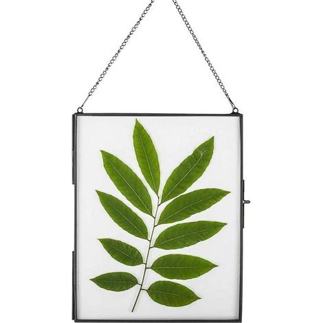 Glas-Bilderrahmen 25x20cm zum Aufhängen mit Kette, schwarz-gold (1/5)