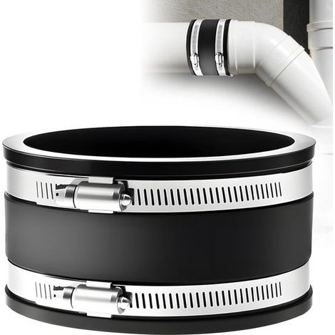 Raccord flexible en caoutchouc Ø 150 mm avec deux colliers de serrage en acier inoxydable, manchon insonorisant pour ventilateurs et tuyaux d'échappement, durable et polyvalent (1/5)