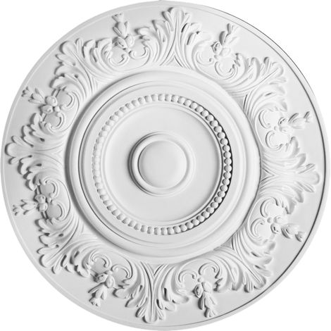 Orac – Rosace de plafond ø 47cm – Moulure décorative en polyuréthane – Épaisseur 3,5cm – Tube de colle inclus pour installation facile
