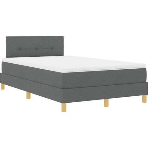 Maison Exclusive - Cama Box Spring LED con tiras LED Gris oscuro (1/5)