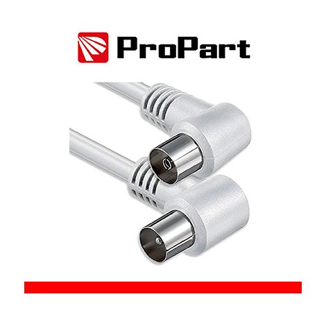 Cavo antenna TV IEC 5M SP-PR 90° BIANCO