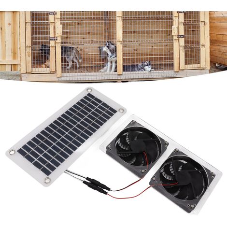 50-W-Solarpanel mit Doppellüfter und Energiespeicherbox – Tragbarer Lüfter für Wohnmobile, Gewächshäuser, Haustiere und den Hausgebrauch (1/5)
