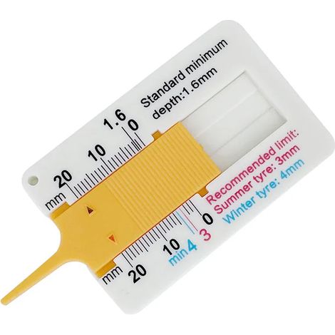 Jauge de profondeur de sculpture de pneu de voiture, indicateur de profondeur 0-20 mm, outil de mesure en plastique