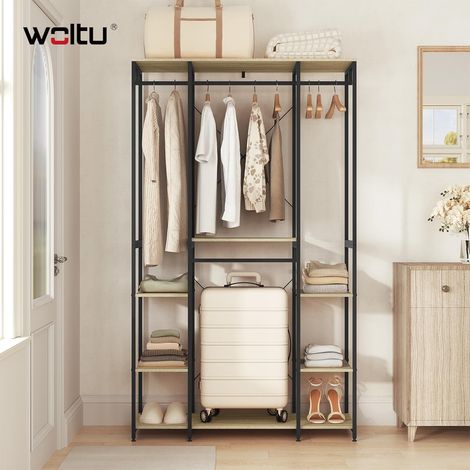 WOLTU Stand Appendiabiti Con Scarpiera Guardaroba in Legno e Acciaio da Ingresso