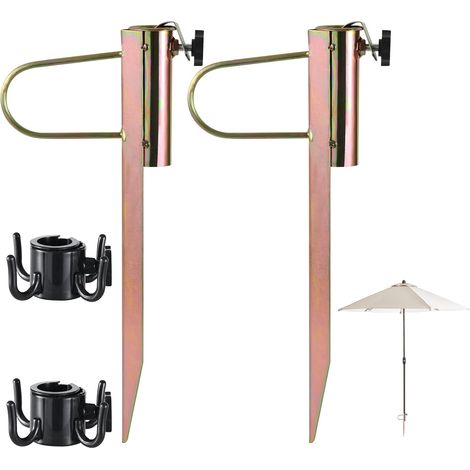 supports de parasol en métal, support de parasol à piquer pour pelouse, support pour parasols de Ø 20-35 mm, adapté (1/5)