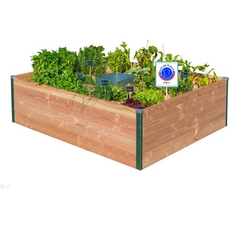 Carré potager en bois Douglas 170 x 120 x 40 cm – Composteur intégré – Fabrication française – Éco-conçu pour permaculture – Mon Petit Potager