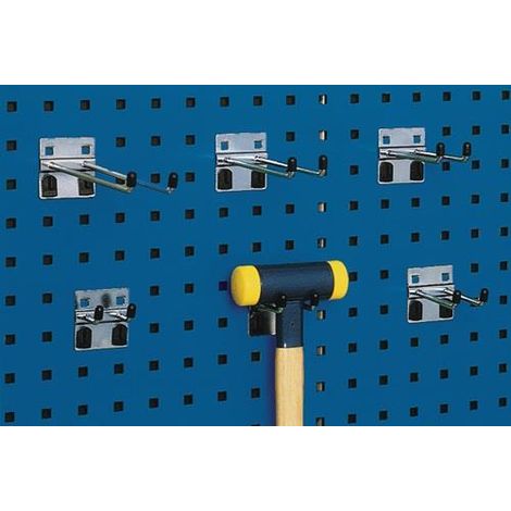 Crochet double T.150mm revêt. D.6mm pour plaques perforées 5 pièces / boîte (1/3)