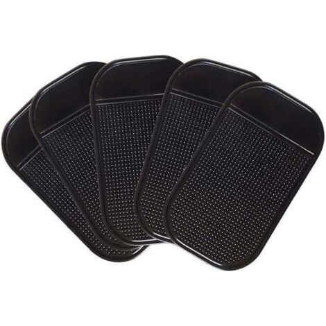 5-teiliges Set rutschfester Auto-Klebepads, wiederverwendbare Klebepads, Antirutschmatten für Armaturenbrett, Handy, Münzen, 13 x 7 cm, Schwarz (1/5)