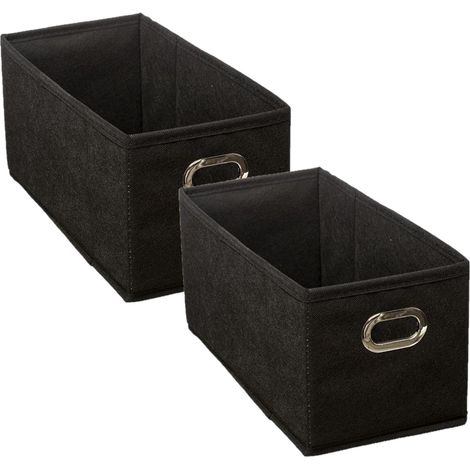 Lot de 2 paniers de rangement en tissu avec poignée MIX'N MODUL (1/4)