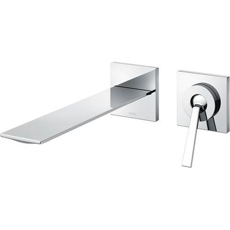 Mitigeur monobloc à levier unique avec raccord mural chromé ZL, sortie longue