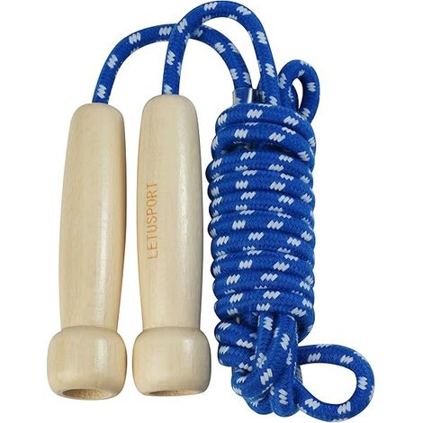 Corde à Sauter - Poignées en Bois - Réglable 2,7 m - Pour Enfants et Adultes - 1 Pièce (1/3)