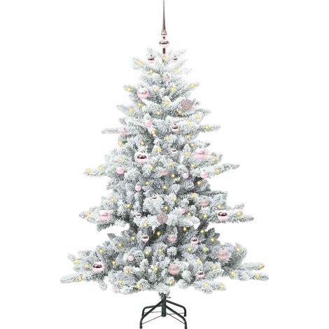 Albero di Natale Albero natalizio Albero festivo Artificiale con Rami Pieghevoli Bianco 150 cm (1/5)