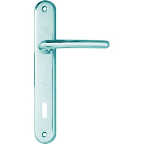 Maniglia vega con placca in zama finitura ottone cromato - mm.90 foro normale - 2 pa