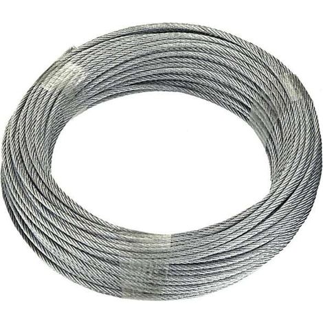 Fune in acciaio zincato anima in fibra tessile Ø 4 mm. - 20 mt.