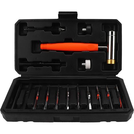 Ensemble complet de poinçons, outils antirouille, pince à épiler, marteau, poinçons en acier avec coffret de rangement pour usage domestique et industriel (1/5)