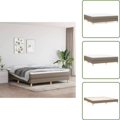 Boxspringbett mit Matratze Taupe 180x200 cm Stoff - Boxspringbett - Doppelbett - Bettenrahmen - Matratze - Matratzenauflage (1/5)