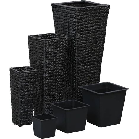 Maison Exclusive - Blumenkübel 3 Stk. Wasserhyazinthe Schwarz (1/5)