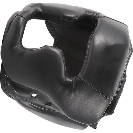 Casque de boxe intégral adulte/enfant Sanda Muay Thai - Équipement de protection pour les combats - Noir (1/5)
