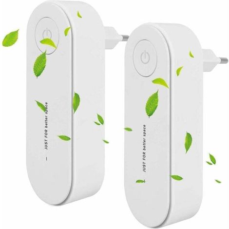 Purificateur d'air enfichable, 2 packs de mini purificateur d'air Laveur d'air à fonctionnement silencieux pour les allergènes d'animaux de compagnie, Fumoir, Appartement Chambre Cuisine Toilette-Fei