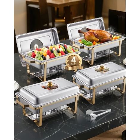 Chauffe-Plat Rectangulaire 4PCs 7 - 5 L Buffet Chauffant avec 4 (1/5)