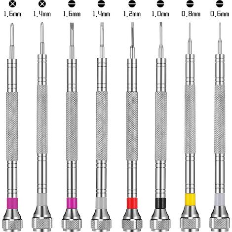 Set di 8 cacciaviti di precisione per gioielleria, set di cacciaviti in miniatura per la riparazione di orologi (1/5)