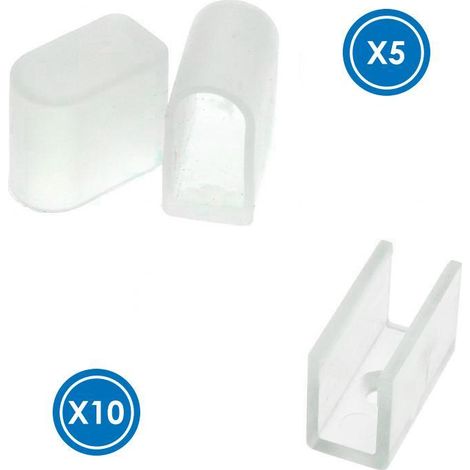 Pack Bouchons et clips pour réglette Néon Case LM3979 - Ledme - LM3990 (1/2)