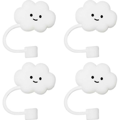 Kit de 4 bouchons anti-poussière réutilisables pour pailles et gobelets, accessoires de protection (1/4)