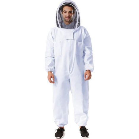 1 Combinaison d'apiculture, masque intégral avec voile, tissu coton polyester, poches multifonctions, pour apiculteurs professionnels et amateurs