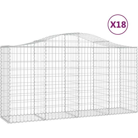 Maison Exclusive - Gabionen mit Hochbogen 18 Stk 200x50x100/120cm