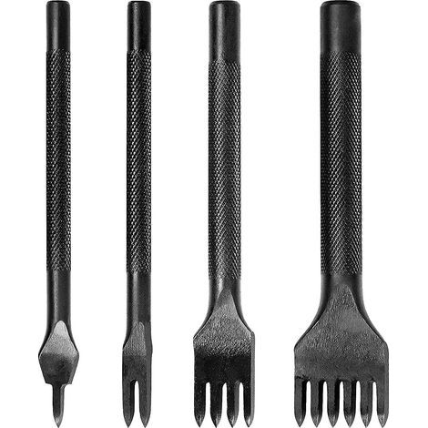 4-Piece Leather Awl Set, Carbon Steel, 1/2/4/6 Teeth, 5mm Spacing, for Craft Sewing (1/5)