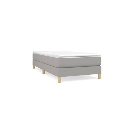 Sommier à lattes de lit avec matelas Gris clair 80x200 Tissu (1/5)