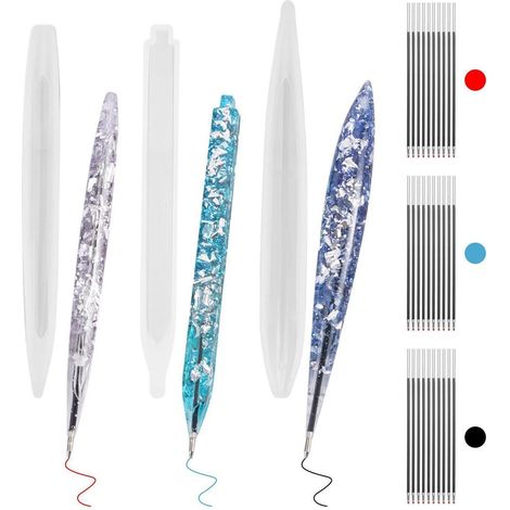 Silikonform Kugelschreiber Epoxidharz Set mit 30 Nachfüllminen