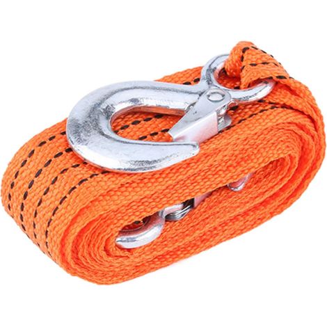 Corde de Remorquage Auto, Câble Sangle de Remorquage 4 M 3 Tonnes Sangle de Remorquage avec Manille Corde de Traction Accessoire d'urgence pour Le Sauvetage en Voiture (1/5)
