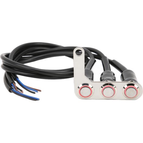 Interrupteur de guidon moto LED acier inoxydable étanche pour klaxon, phare et spot droit (1/5)