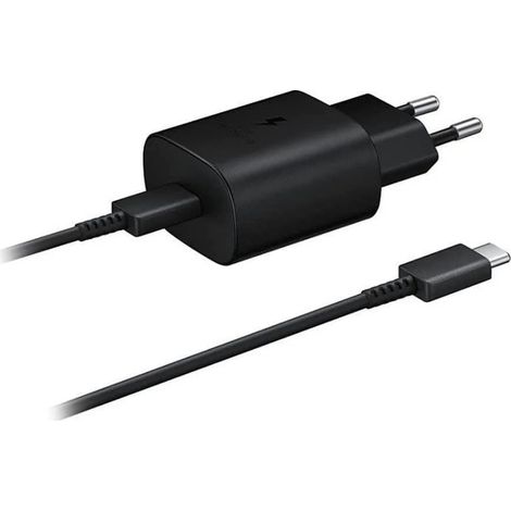 Chargeur pour Samsung Ultra-Fast Power Charger 25W Noir USB Type C avec câble 1m (1/5)