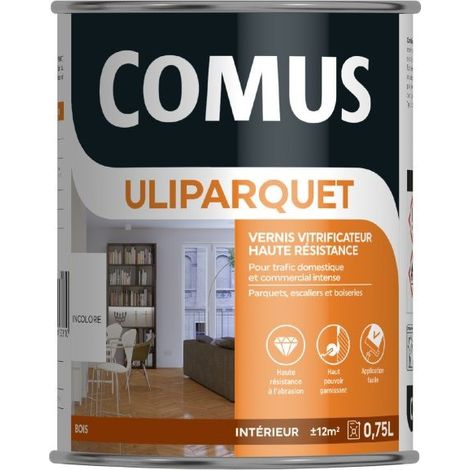 ULIPARQUET MAT/SOIE incolore 0.75L - Vernis vitrificateur haute résistance pour trafic domestique - COMUS (1/5)