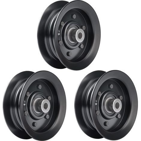 Set di 3 pulegge folli 106-2175 132-9420 compatibili con Toro Exmark Parte 81,3 cm 96,5 cm 106,7 cm 127 cm 137,2 cm Trattorino rasaerba Piatto Quest Serie E Serie S Timecutter Nero