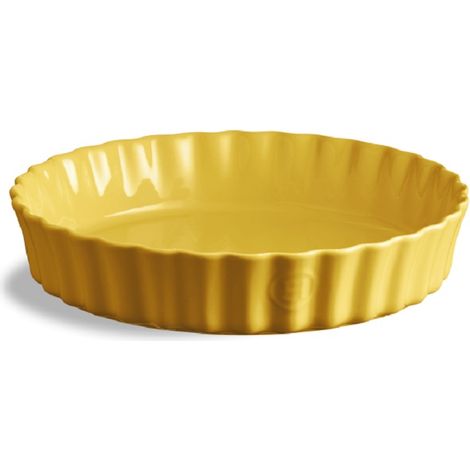 Tourtière 28 cm haute céramique jaune Provence Emile Henry