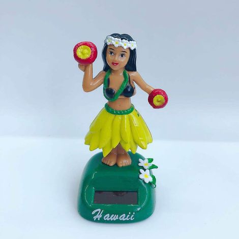 Niedliche Cartoon-Hawaii-Mädchen-Auto-Armaturenbrett-Ornament-Solar-Wackelfigur-Auto-Innendekoration