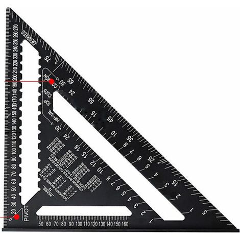 DIY Zimmermannsquadrat Führungsschiene/Zimmermann Werkzeuge Lineal Quadrat Winkel Messwerkzeug (1/4)