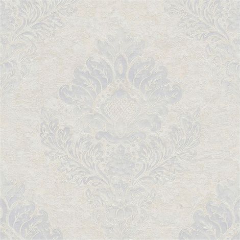 Baroque wallcovering wall Profhome 379015 non-woven wallpaper slightly textured baroque style matt white silver grey 5.33 m2 (57 ft2) (1/5)