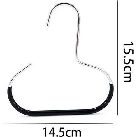 Lot de 2 Cintre à casquettes, Métal chromé, 5 clips réglables, Structure en S, Rangement placard (1/5)