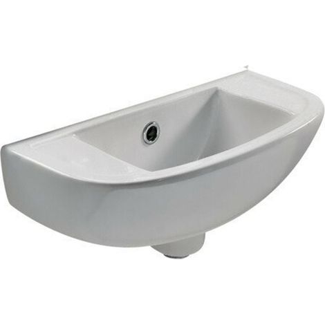 Nemo Spring Misto petit lave-mains 450 x 215 mm porcelaine blanc percé trou de robinet à gauche ou à droite avec trop-plein