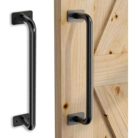 Poignée de porte rétro pour quincaillerie de meubles de porte de grange coulissante 1PC, poignée de porte noire 28.5CM (1/5)