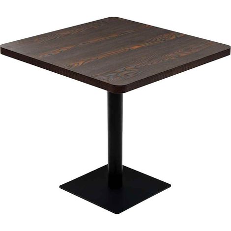 Maison Exclusive - Tavolo Bistrot MDF e Acciaio Quadrato 80x80x75 cm Cenere Scura (1/5)