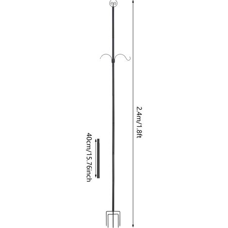 Poste de luz, inserto de suelo desmontable, soporte para iluminación exterior, 2,4 m (1/2)
