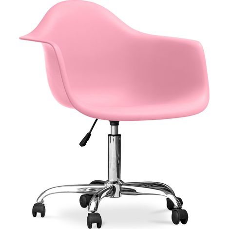 Sedia da ufficio con braccioli - Sedia da scrivania con rotelle - Weston Rosa