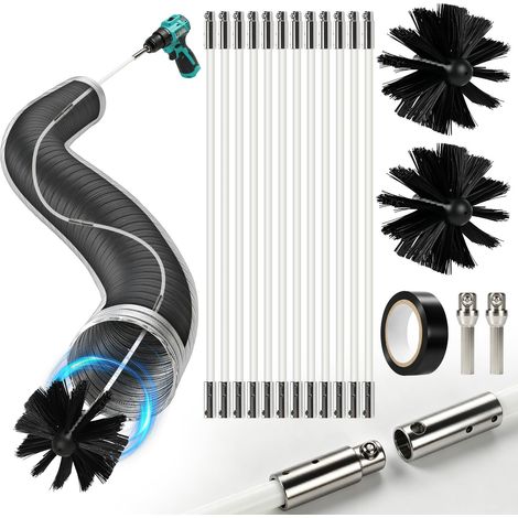4,8m Kit de Ramonage avec Hérisson Ramonage 100mm et 1/4" Embout Hexagonal (1/5)