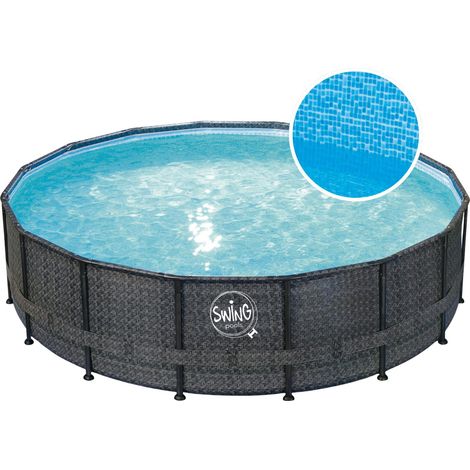 Piscina desmontable 100 baby safety Elite Frame ratán oscuro 4 88 m