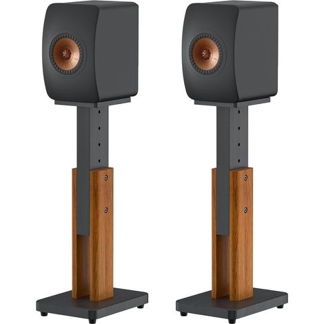 Paire de Supports d'enceintes réglables en Hauteur pour LS50 Meta - Socle de Sol renforcé Finition Bois pour LS50 Meta et LS50 Wireless II - Capacité de Charge : 22,7 kg (50 lbs) (1/5)